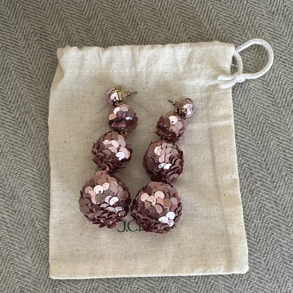 J. Crew Pink Sequin Earrings